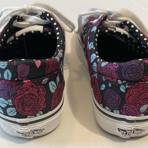 Vans Black and Pink Floral Sneakers - Picture 3 of 5